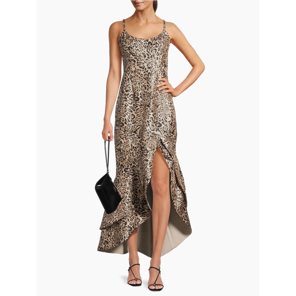 NWT Hutch Alma Leopard Print Jacquard Midi Dress Size 00 $339
